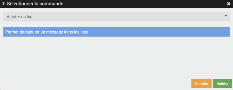 Action de type Log