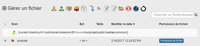 Permission de fichier